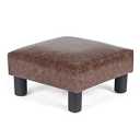 Joveco Ottoman Footrest Stool Small PU Leather Square Footstool (Brown #1)