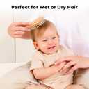 Yoofoss 4 Piece Baby Brush and Comb Set, Wooden Baby Brush with Natural Ultra Soft Goat Hair, Baby Hair Brush for Newborn, Baby Brush Set for Boy Girl