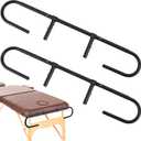 Blulu 2 Pcs Massage Paper Roll Holder for Massage Tables Adjustable from 24" to 30" Width, with Rubber Band for Paper Roll Fixed