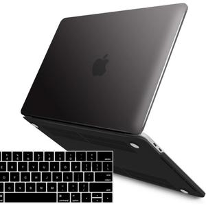 IBENZER Compatible with MacBook Pro 15 Inch Case 2019 2018 2017 2016 A1990 A1707, Plastic Hard Shell Case with Keyboard Cover for Mac Pro 15 Touch Bar, Black, T15BK+1B