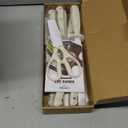 CAROTE 14 Pieces Knife Set with Block, Forged, High Carbon Stainless Steel Sharp Blade Block Knife Set, Dishwasher Safe Cutlery, Cream