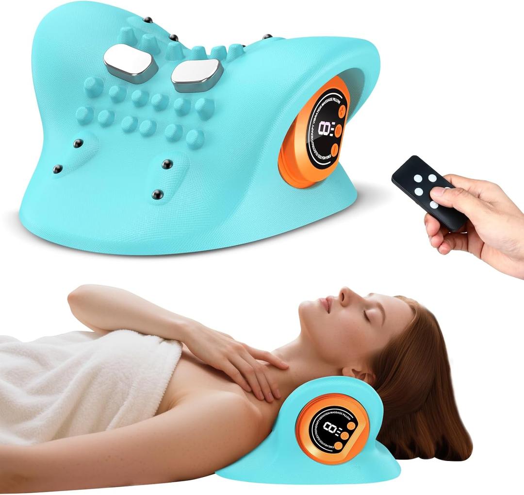 ILoveU 2025 Upgraded Shiatsu Neck Massager Pillow  3-in-1 Heat/Vibration/Wave Modes with Remote, USB-C Rechargeable, Portable for Car/Office/Home
