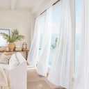 NICETOWN 4 Pieces Sheer White Curtains 84 - Window Treatment Rod Pocket Tulle Voile Drape/Panel Sets for Patio Door (4 Panels, W60 x L84)