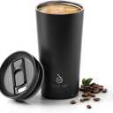 Ideus 17 oz Travel Coffee Mug, Double Wall Vacuum Stainless Steel Insulated Coffee Tumbler With Lid, Splash-Proof & Cup Holder Friendly, Keeps Drinks Hot/Cold, Dishwasher Safe, Black