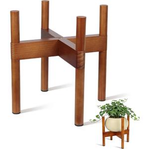 Vigordream Plant Stand Indoor, Wood Plant Holder, Mid Century Modern Decor Tall Planter Stands, 2 Height Displays Corner Single Flower Stand for Balcony, Living Room,Garden Patio Fit 5-10 Inch Pots