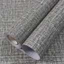 WADILE Grasscloth Peel and Stick Wallpaper 23.6in x 236in, Textured Contact Paper for Cabinets, Faux Linen Wall Paper Pull and Stick, Fabric Vinyl Wallpaper Self Adhesive Dark Gray