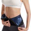 CIATBYYJ Sweat Waist Trainer for Women, Sauna Suit Waist Trimmer with Zipper for Stomach Belly Thermo Slimming Belt Workout(3XL) Black