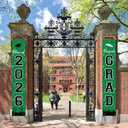 2026 Graduation Decorations, Graduation Banner Class of 2026, Hanging Congratulations/Congrats Grad Banner for Door and Porch, Party Decor - Green