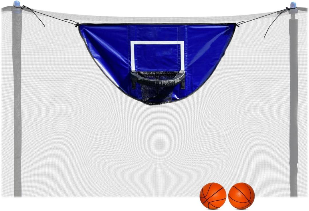 Botabee Trampoline Basketball Hoop Attachment with Mini Balls | Waterproof & Durable | Breakaway Safety Rim | Compatible with Most Enclosures | Ultimate Trampoline Basketball Experience