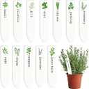 JarThenaAMCS 12Pcs Ceramic Herb Plant Label Signs 12 Styles Garden Herb Markers Waterproof Plant Name Stake Tags for Nursery Indoor Outdoor Garden Decor