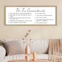 FZMHASLWW The Ten Commandments Bible Verse Wall Decor 32"X12" God Jesus Prayer Christian Saying Catholic Scripture Sign Large Wood Framed Wall Hanging Art (Wood)