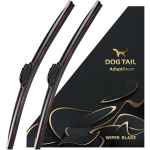 DOG TAIL Windshield Wiper Blades for My Car 26"+22" with Multiple Adapter for Most Vehicle, Automotive Replacement All-Season OEM Front Windshield Wiper Blades Set with Durable Rubber Formula