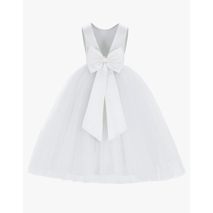 ekidsbridal V-Back Satin Flower Girl  Communion Gown Formal Dress, Size 140