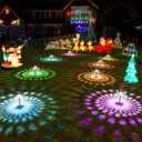 Kingsyard 8 Pack Solar Pathway Lights Outdoor Waterproof IP67, Bright Color Changing & Warm White LED Solar Lights for Outside Garden Yard Landscape Path Christmas Walkway Decor