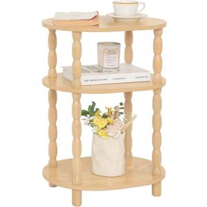 MaxSmeo End Table, Small Oval Side Table for Small Spaces, Modern Night Stand Accent Table for Living Room, Bedroom, Natural