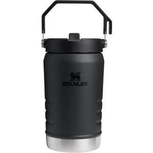 STANLEY IceFlow 2.0 Flip Straw Jug with Handle 40 oz | Twist On Lid and Flip Up Straw | Leakproof for Travel and Sports | Insulated Stainless Steel | BPA-Free | Black 2.0