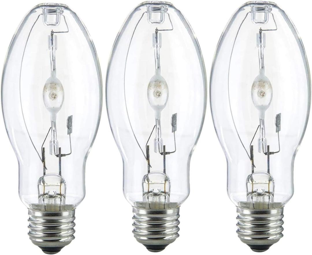 Bluex Bulbs (3 Pack) MH50/U/MED 50W Metal Halide Bulb ED17 Medium Base Clear