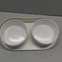 Elevated Ceramic Dog Bowl Set - Double Dog Feeding Bowls with Stand Splash Proof - Raised Dishes for Food and Water - Ideal for Small to Medium Dogs - 2 x 850 ml - 28.74 oz (White)