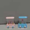 Zhanmai 2 Pcs Handheld Water Game for Kids Easter Basket Stuffers Mini Arcade Water Ring Toss and Basketball Hoop Toy Retro 80s 90s Games for Birthday Gifts Goodie Bag Classroom Rewards (Macaroon, Blue, Pink)