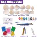 ArtCreativity Seashell Painting Kit for Kids - Sea Shell Craft Kit with 12 Real Seashells, 8 Paint Pots, 2 Glitter Paint Tubes, Air Dry Clay, and More - Summer Arts and Crafts Kits for Girls Ages 4-12
