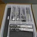 49-Piece Silverware Set with Organizer, Heavy Duty Stainless Steel Flatware Set for 8, Cutlery Utensil Sets with Steak Knives, Rust-proof, Mirror Polished, Dishwasher Safe, Heavy Duty