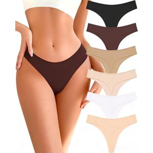 READY TO LOVE Cotton Underwear for Women Pack Breathable Thongs for Women Sexy Stretch Soft Womens Panties Thong L