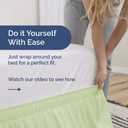 Wrap Around Dust Ruffle Bed Skirt - Light Sage - for Queen Size Beds w/ 15 Inch Drop - Easy Fit Elastic Strap - Adjustable Pleated Bedskirt w/Brushed Fabric - Wrinkle Free, Women, Men, Kids & Teens