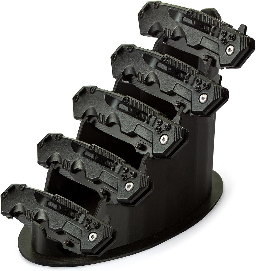 Knife Display Stand for Collections - Pocket Knife Display Case Holder Storage Rack Holds 5 Pocket Knives - Knife Enthusiast Collectibles for Display Gifts