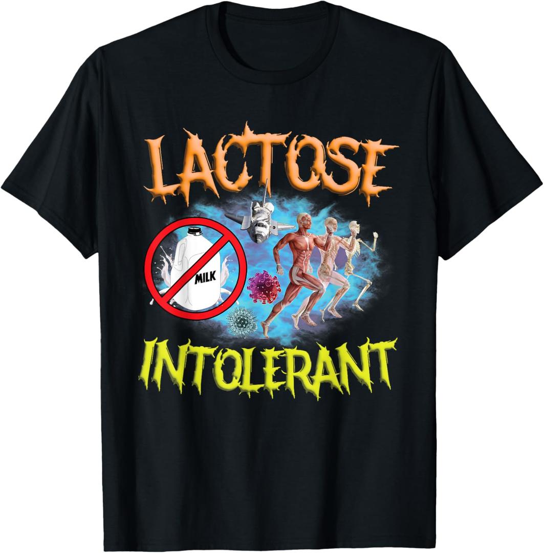 Lactose Intolerant Ironic Sarcastic Funny Humor Cringe Meme T-Shirt, Size: S