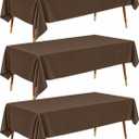 Pureegg Plastic Table Cloth Disposable 54x108 Brown 3Pack, 54" X 108" Rectangle
