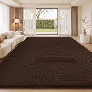 Sour Lemon 8x10 Area Rugs for Living Room Bedroom, Brown Rug Large Carpet