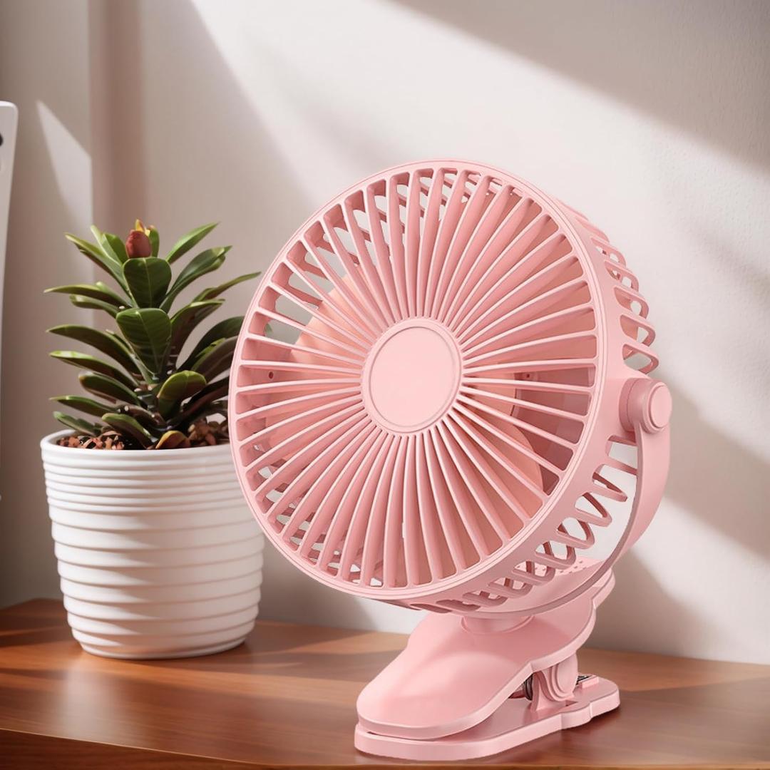 USB Desk Fan, Small But Powerful, Personal Portable Clip-on Fan with 3 Speeds Wind, 720 Rotate Personal Fan for Home or Office, Pink USB Desk Fan, Small But Powerful, Personal Portable Clip-on Fan with 3 Speeds Wind, 720 Rotate Personal Fan for Home or Office, Pink
