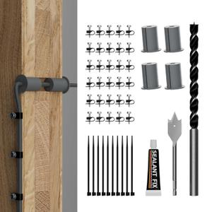 Starlink Cable Routing Kit Wall Pass Through Grommet Mounting Kit 3/4" and 5/16" Drill Bit, Wire Clips & Cable Ties for Starlink Gen 2/3 Dish & Mini Ethernet Installation