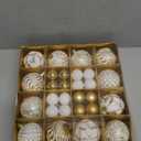 44PCS Christmas Ball Ornaments Set Xmas Tree Decoration Balls 2025 Shatterproof Hanging Colored for Party Wedding Home Party Outdoor Indoor White & Golden