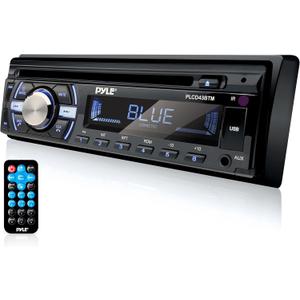 Pyle Boat Bluetooth Marine Stereo Receiver - Marine Head Unit Din Single Stereo Speaker Receiver - Wireless Music Streaming, Hands-Free Calling, CD Player/MP3/USB/AUX/ AM FM Radio -PLCD43BTM (Black)