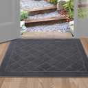 BEQHAUSE Dirt Trapper Door Mat 24" x 36", Doormat Non-Slip Entryway Rugs Washable, Dog Door Mat Stain Resistant and Absorbent Welcome Floor Mat for Front Back Door, Mud Wet Shoes & Paws, Dark Grey