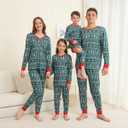 Family Matching Christmas Pajamas Set, Cute Elk Sleepwear for Boys Girls Dad Mum (Green, S)