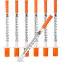 1ml Syringe with Cap 31G 1/4-inch 6mm Syringes, Pack of 100, Disposable 1cc 31 Gauge Individual Package