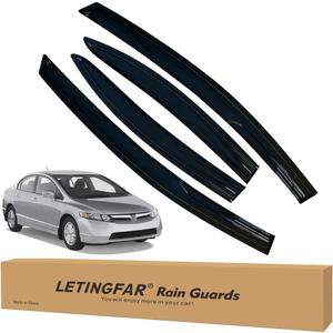 Window Visors Rain Guards for Honda Civic 2006 2007 2008 2009 2010 2011 Accessories, Wind Deflectors Vent Shades for Honda Civic
