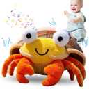 Crawling Crab Baby Toy, Musical Crawling Dancing Moving Walking Bouncing Learning Crab Tummy Time Toys Sensory Toddler Travel Toys for 1-3 Year Old Boy Girl