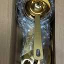 GuDoQi Measuring Cups and Spoons Set of 9, Stainless Steel Handle with Metric and US Measurements, Golden Polished Finish, Dry & Liquid Ingredient Measuring Cup for Cooking and Baking