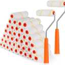 Microfiber Paint Roller 4 Inch, 40 Pack Mini Paint Roller Covers, Small Paint Rollers for House Painting with Paint Roller Frame, Wall Painting Tool