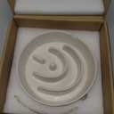 Ceramic Slow Feeder Dog Bowls Small Breed, 0.6 Cups Dog Food Dish for Fast Eaters, Puzzle Bowl for Small Dogs and Cats,White