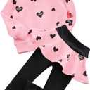 BOMDEALS Adorable Cute Toddler Baby Girls Clothes Set,Long Sleeve T-Shirt +Pants Outfit (Pink), 120