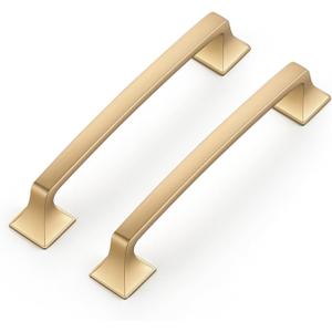 Ravinte 5 Pack Solid 5" Square Foot Arch Pulls Kitchen Cabinet Handles Champagne Bronze Drawer Pulls Kitchen Cabinet Hardware for Cupboard Handles