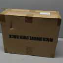 Expandable Microwave Stand, Heavy Duty 3-Tier Adjustable Microwave Oven Rack Shelf with 8 Hooks & 2 Holders, Space-saving Kitchen Counter Shelf for kitchen organizers and storage, 200lbs Capacity (Black)