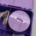 Bento Lunch Box with 8oz Soup Thermo, Leak-Proof Lunch Containers with 4 Compartment, Thermo Hot Food Jar and Insulated Lunch Box for School Purple