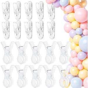 Balloon Arch Clips, 20 Pack Transparent Plastic Clips For Balloon Arch(10 Pack 2.4 Inch And 10 Pack 3.5 Inch), Backdrop Clamps, Spring Clamps For Party Decoration Crafts And Photography Studios