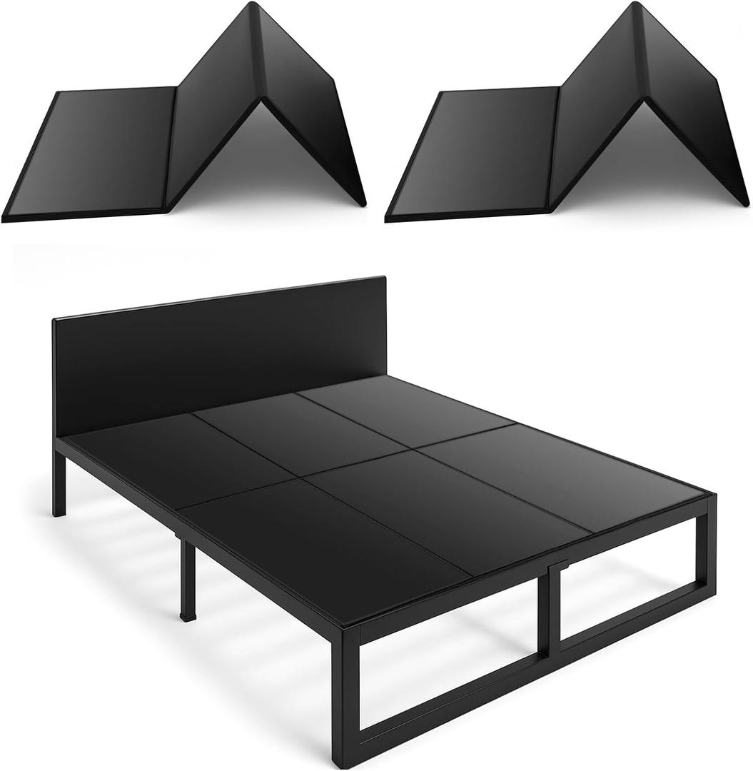 CroBlissful 10mm Bunkie Board Bunkie Full Size 54 x 75'' Board Moisture Resistant Sleeper Sofa Support Under Mattress for Metal Frame Low Profile Bed Support, Platform Bed and Couch(Black)