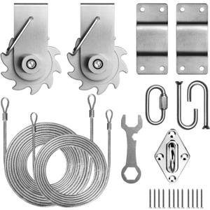 ColourTree Hardware Kit Winch Set for Triangle Sun Shade Sails Canopy, Easy-Tensioning, 316 Military-Grade Stainless Steel(Winch + Hardware Kit + Cables)